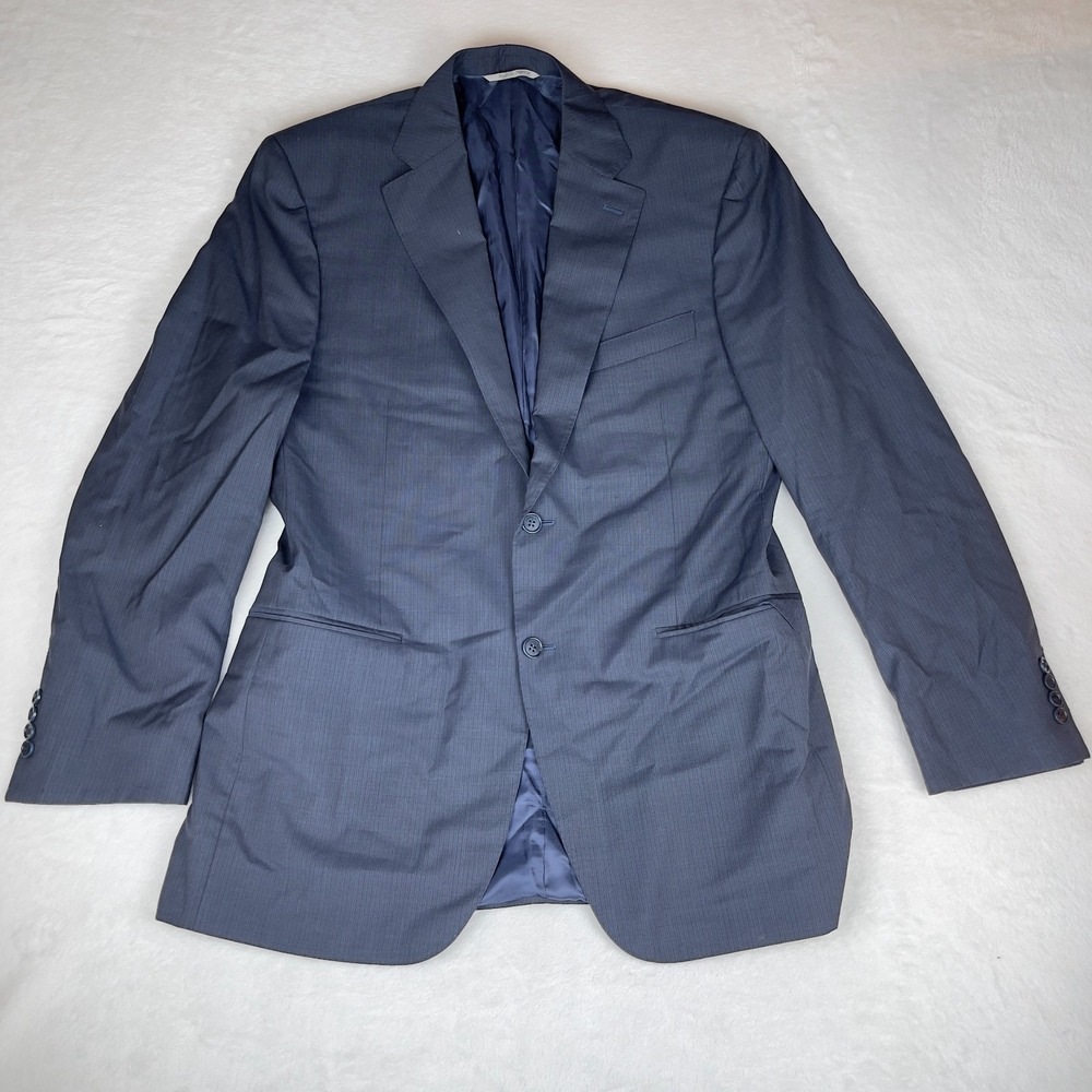 Canali Blazer Jacket Mens Navy‎ Lined Long Sleeve Single Breasted Notch Lapel